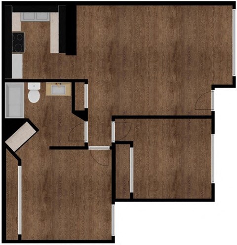 2 Bed 1 Bath Floor Plan at Orange Glen Apartments, Chula Vista, CA, 91911